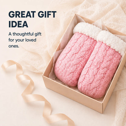 Pink slipper socks presented as a gift